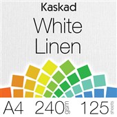 KASKAD COLOURED PAPER A4 240GSM WHITE LINEN PACK 125