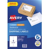 AVERY 959402 L7169 TRUEBLOCK INTERNET SHIPPING LABEL LASER 4UP WHITE PACK 10