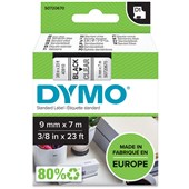 DYMO 40910 D1 LABELLING TAPE 9MM X 7M BLACK ON CLEAR