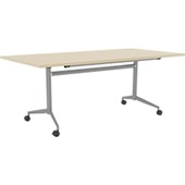 KNIGHT TEAM FLIP TABLE W1600 X D800 X H720MM SILVER FRAME NORDIC MAPLE TOP