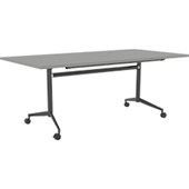 KNIGHT TEAM FLIP TABLE W1400 X D700 X H720MM BLACK FRAME SILVER TOP