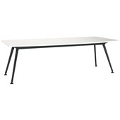 KNIGHT TEAM MEETING TABLE BOARDROOM W2400 X D1200 X H730MM BLACK FRAME WHITE TOP