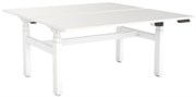 KNIGHT AGILE HEIGHT ADJUSTABLE DESK ELECTRIC 2 STAGE DOUBLE SIDED W1500 X D800 X H6801130MM WHITE FRAME WHITE TOP