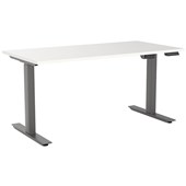 KNIGHT AGILE HEIGHT ADJUSTABLE DESK ELECTRIC 2 STAGE W1200 X D700 X H6801130MM BLACK FRAME WHITE TOP