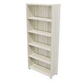 ZEALAND BOOKCASE 4 SHELVES W800 X D300 X H1800MM WITH 50MM FEET COASTAL ELM