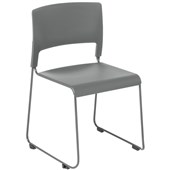 EDEN SLIM VISITOR CHAIR LINKABLE POLYPROPYLENE CHARCOAL