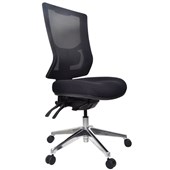 BURO METRO II 247 OFFICE CHAIR MESH BACK 3LEVER POLISHED ALUMINIUM BASE BLACK