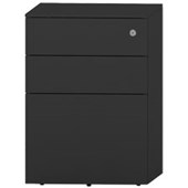 METALICON CUBE PEDESTAL 2 DRAWER 1 FILE POWDERCOAT W410 X D500 X H575MM BLACK