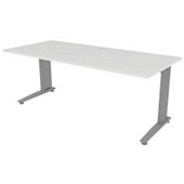 ACCENT ENERGY DESK POWDERCOAT W1800 X D800 X H720MM SILVER FRAME SNOWDRIFT NATURALE TOP