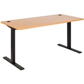 PULSE STRAIGHT DESK 1500MM BLACK METAL FRAME BEECH TOP