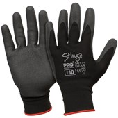 PROSENSE STINGA NPF SAFETY GLOVES PVC FOAM PALM ON NYLON LINER SIZE 7 PAIR BLACK