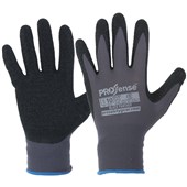 PROSENSE BLACK PANTHER LN SAFETY GLOVES LATEX PALM ON NYLON LINER SIZE 10 PAIR BLACK