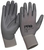 PROSENSE PROLITE PUN SAFETY GLOVES PU PALM ON NYLON LINER SIZE 11 PAIR GREY