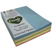 TROPHEE COLOURED PAPER A4 80GSM ASSORTED PASTELS PACK 500