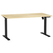 AGILE BOOST HEIGHT ADJUSTABLE SINGLE SIDED ELECTRICAL DESK W1500 X D800 X H7201200MM BLACK FRAME ATLANTIC OAK TOP