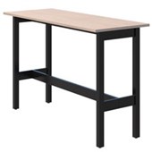 MODELLA II NARROW LEANER W2400 X D600 X H1050MM BLACK FRAME REFINED OAK TOP