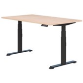 SUMMIT II SINGLE ELECTRIC DESK W1800 X D800 X H6151255MM BLACK FRAME REFINED OAK