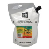 5 STAR NZACRYL ACRYLIC PAINT POUCH 15L WHITE