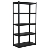 FIRSTLINE SCREWLESS SHELVING KITSET 5 LEVEL OPEN STORAGE UNIT H1830MM BLACK