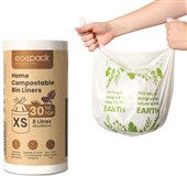 ECOPACK BIN LINERS KITCHEN COMPOSTABLE 8L ROLL 30