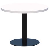 ACCENT CLASSIC COFFEE TABLE ROUND POWDERCOAT D450 X H450MM BLACK BASE WHITE TOP