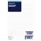 FILOFAX A5 REFILL WHITE LINED NOTEPAPER 25 SHEETS