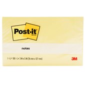 POSTIT 655 ORIGINAL NOTES 76 X 127MM 100 SHEETS YELLOW