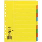 MARBIG MANILLA DIVIDER EXTRA WIDE 10 TAB A4 BRIGHT ASSORTED