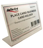 DEFLECTO SIGN HOLDER SLANTED LANDSCAPE 90 X 60MM CLEAR