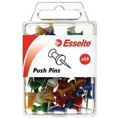 ESSELTE PUSH PINS ASSORTED PACK 50