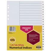 MARBIG PP INDEX DIVIDER 120 TAB A4 WHITE