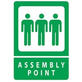 QSI SAFETY SIGN W240 X L340MM ASSEMBLY POINT