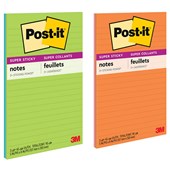 POSTIT 5845SS SUPER STICKY LINED NOTES 127 X 203MM RIO DE JANEIRO PACK 2